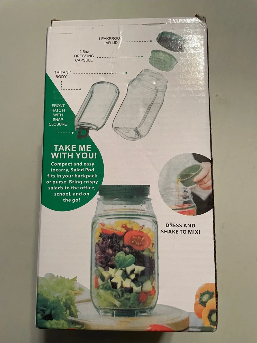Salad Pod Built Plastic storage container New